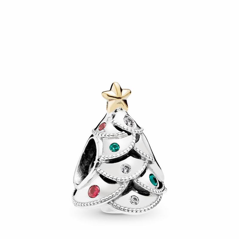 Pandora Festive Tree Charm Europe - Two Tone/Green/Mixed Stones/Cubic Zirconia - 748635GTX